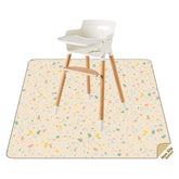 CLCROBD splat mat under high chair keeps floors protected.