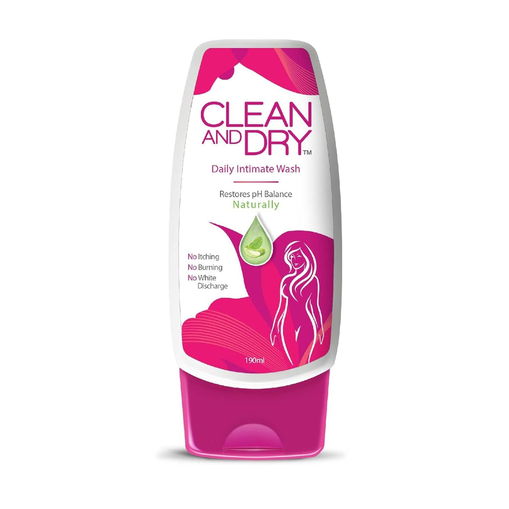Clean And Dry Daily Intimate Wash 184ml bottle for gentle daily cleansing