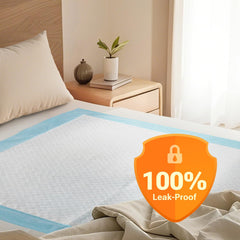 Clean Spaces bed pad stays dry with fast-drying materials that keep surfaces clean.
