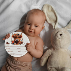 CLHHM welcome newborn sign in the nursery adds cozy charm.
