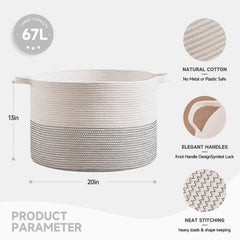 CLHMILY&Z handwoven hamper adds decorative charm while storing towels or diapers.