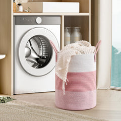 CLHMILY&Z rope basket with oversized handles for effortless carrying.
