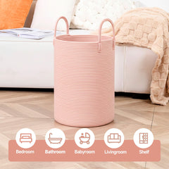 CLHMILY&Z rope basket with oversized pink handles for easy transport