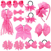 Clipband pink bows for school days with secure hold.