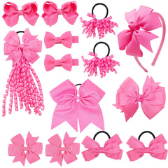 Clipband pink bows for school days with secure hold.