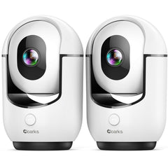 Cloarks 2K pan-tilt camera front view for clear home monitoring and peace of mind.