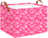 CLOCOR rectangular pink basket heart print for stylish storage and easy cleanup.
