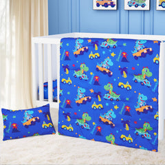 Cloele dinosaur crib bedding set comforter crafted from soft fabric for cozy baby nights.
