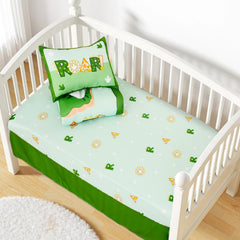 Cloele crib skirt keeps bedding neatly in place on standard cribs