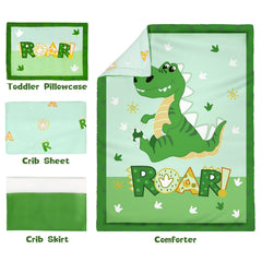 Cloele dinosaur fitted sheet providing snug fit and skin friendly softness