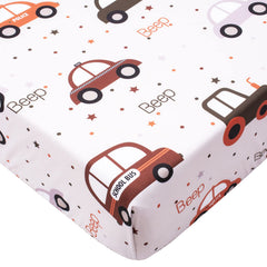 Cloele fitted crib sheet with car pattern on mattress for playful nursery decor
