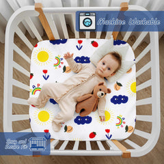 Cloele playard mattress cover in soft fabric for baby comfort.