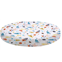 Cloele round stretchy crib sheet microfiber closeup showing soft texture for cozy sleep