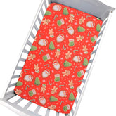 Cloele Santa Baby crib sheet offers festive style with soft polyester comfort.