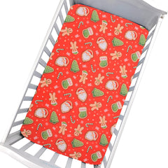 Cloele Santa Baby crib sheet offers festive style with soft polyester comfort.
