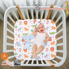 Cloele square playard sheet 36-by-36-by-5 secures a snug, non-slip fit.
