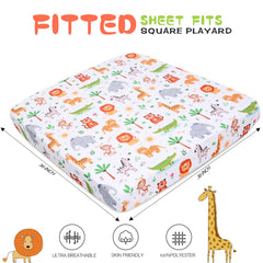 Cloele square playard sheet easy wrap design keeps mattress covered smoothly.
