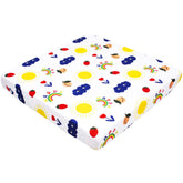 Cloele square playard sheet with rainbow print for 36x36, soft and breathable.
