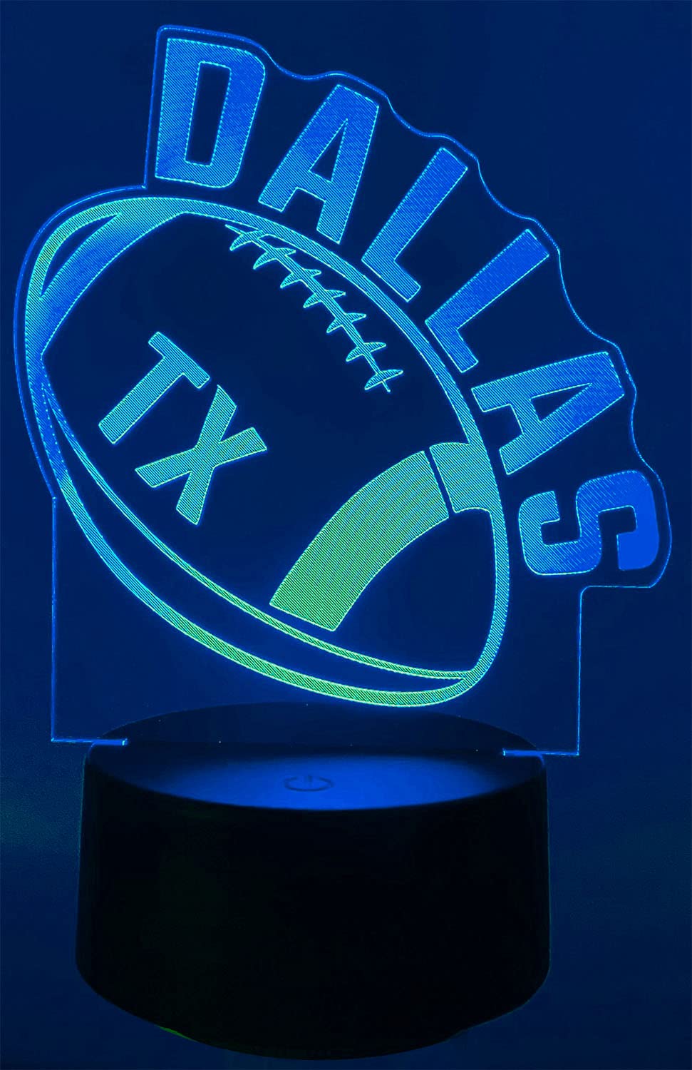 CLORURBANLIVE 3D Football Night Light acrylic panel glows with vivid colors for sports decor