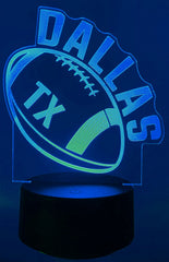 CLORURBANLIVE 3D Football Night Light acrylic panel glows with vivid colors for sports decor