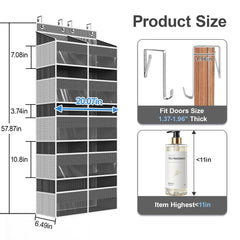 Clothink door hanging organizer side mesh pockets hold small items like keys.