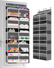 Clothink over-the-door organizer five-tier offers space-saving storage behind a door.