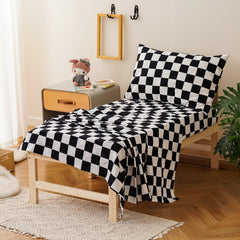CLOTHKNOW plaid toddler fitted sheet stays securely on the bed.