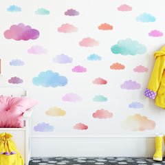 Clothmile cloud wall art creates a soothing bedroom ambiance for kids.