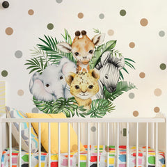 clothmile watercolor jungle giraffe wall decal brings whimsy to playrooms