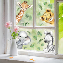 Clothmile zebra watercolor window sticker provides bold contrast for decor appeal.