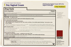 Clotrimazole vaginal cream tube shown with three dosages for at-home care