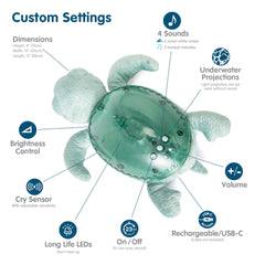 Cloud B Ocean Projector Nightlight projects ceiling waves for immersive bedtime ambience.