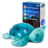 Cloud b Tranquil Turtle Aqua ocean projection creates a calming bedtime atmosphere.