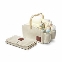 Cloud Nest Baby diaper caddy organizer with soft LED night light for late night changes