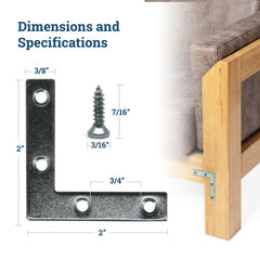 Cloverdale Supply nickel-coated brackets resist rust for long-lasting use.