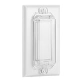 CLYMENE two-pack light switch cover guard in clear for child safety.
