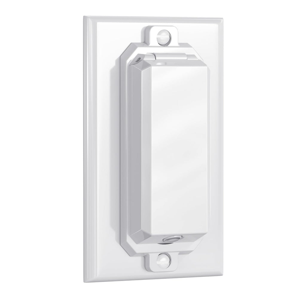CLYMENE white rocker switch guard protecting against accidental activation.
