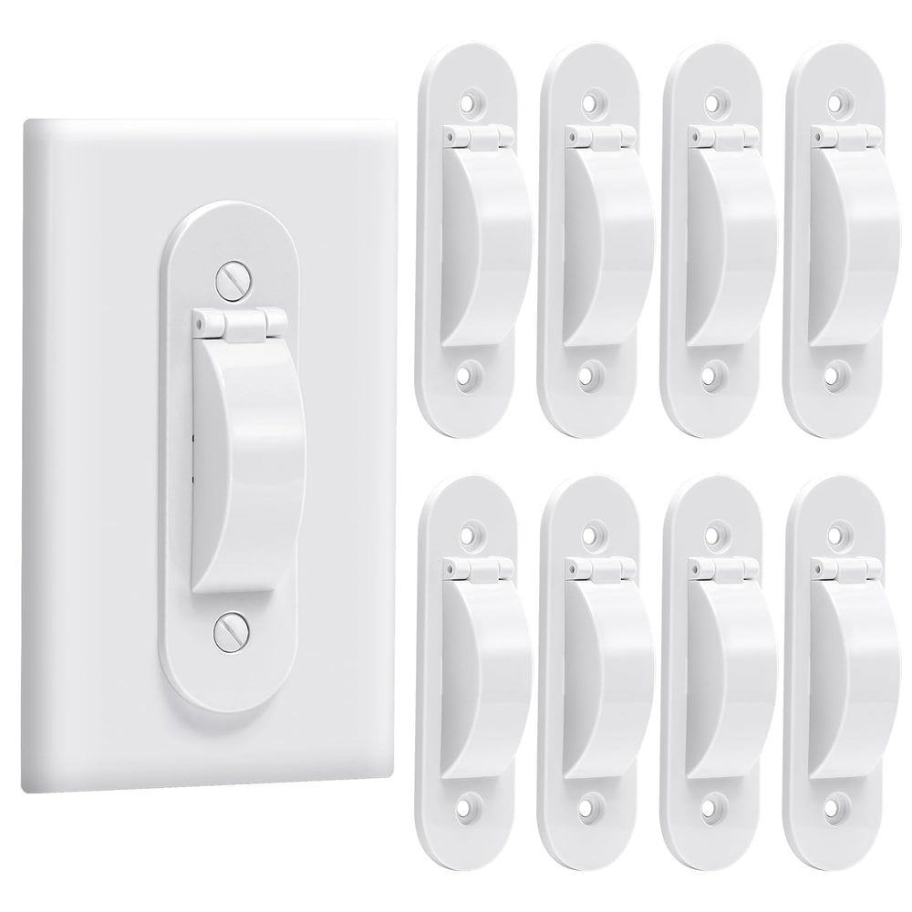 CLYMENE wall switch guard demonstrates the on-off toggle protection.