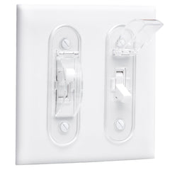CLYMENE wall switch guard with clear toggle cover protects appliances and lights.