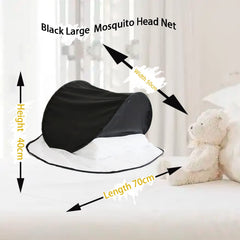 CMINGJ large head net over pillow in a bedroom setup.