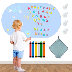 Cnbnd magnetic wall decal with arched chalkboard mounted on a wall for creative learning.