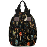 CNNINGYI baby diaper backpack with botanical mushroom design for organized, stylish outings.