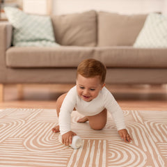 Co-Toddlery water-resistant surface keeps spills easy to wipe away.