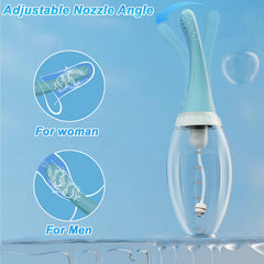 Cocenissy adjustable nozzle angle adapts to anatomy for comfortable insertion and targeted rinsing