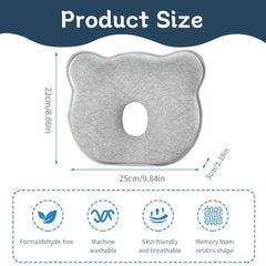 Cococu memory foam baby pillow crib-use provides gentle head alignment during naps.