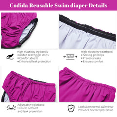 Codida pink adult swim diaper worn under swimwear for discreet use.