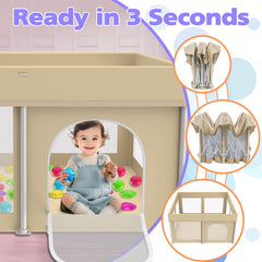 Coilace foldable playpen with carry bag for easy transport