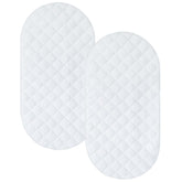 Coldwind bassinet mattress pad cover in oval-hourglass shape protecting the mattress