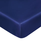 Coldwind satin crib sheet navy, 52x28x8, snug fit for standard cribs.