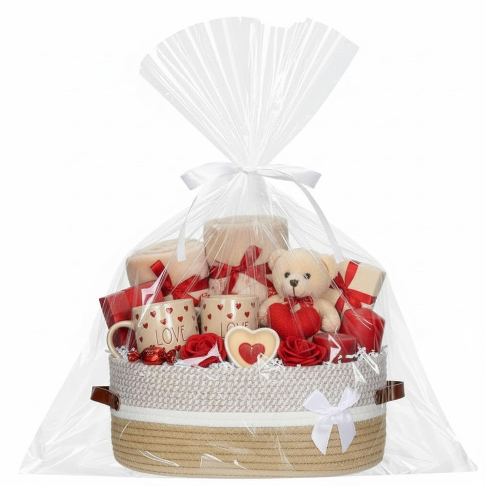 Colingmill valentines basket empty 14x10x5 inches, ideal for customized gift sets.